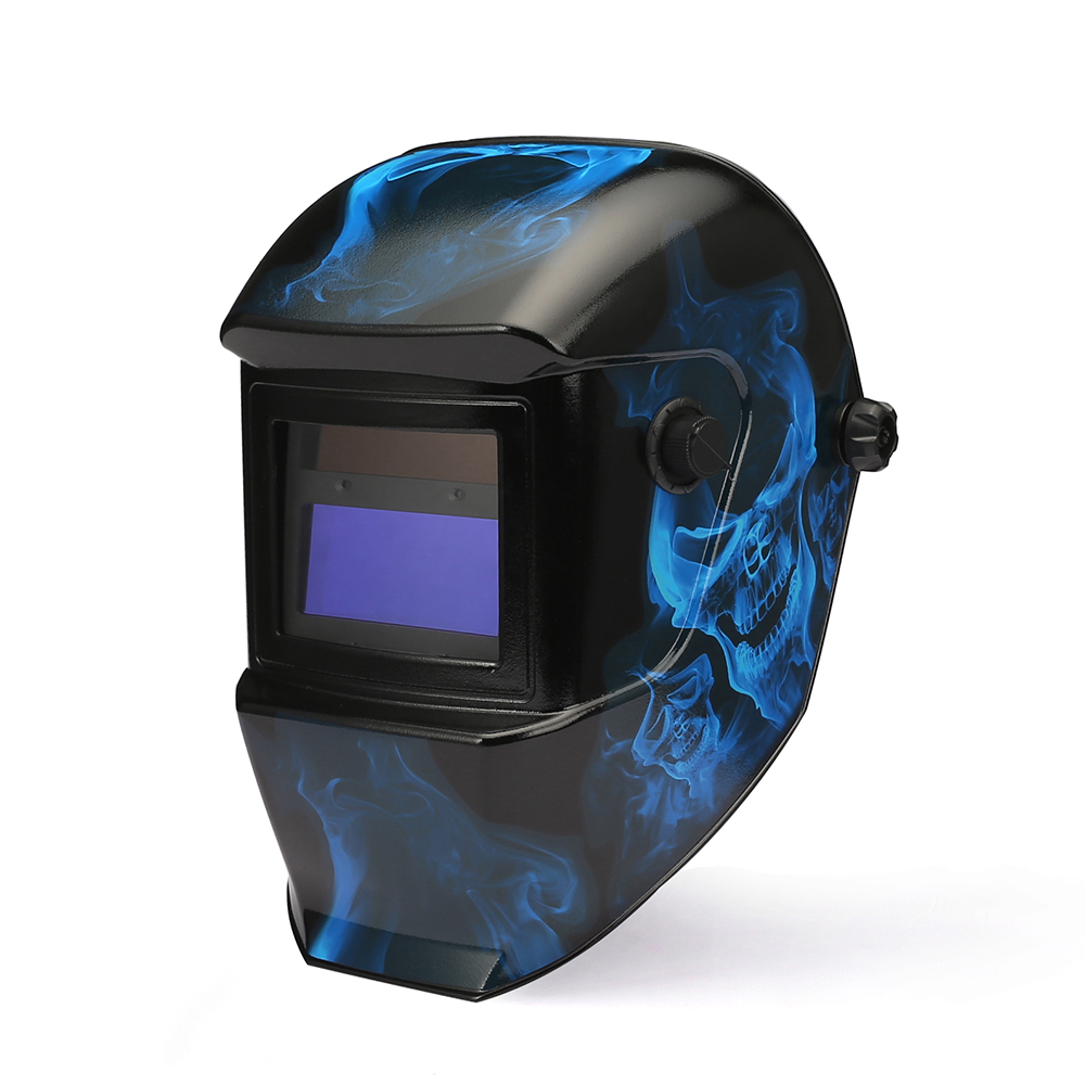 Aloe433E Matte Black Blue Flame Skull